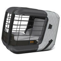 Produktbild von 4pets Transportbox Caree für Hunde aus Kunststoff in Grau/Schwarz Größe L