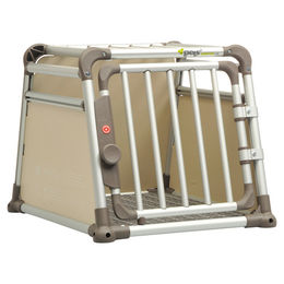 Produktbild von 4pets Transportbox ComfortLine One für kleine Hunde aus Aluminium in Beige