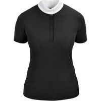 Produktbild von 4Riders Damen Turniershirt München Reitshirt aus Baumwolle Schwarz Größe 42