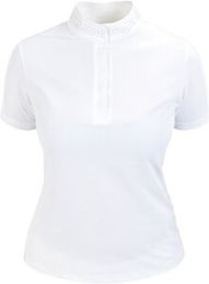4Riders Damen Turniershirt München Reitshirt aus Baumwolle Weiß Größe 44 – Bild 1 von 5