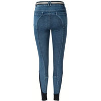Produktbild von 4Riders Kinder-Jeansreithose Mia Full Grip aus Baumwolle Blau Weiß Größe 170-176