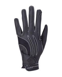 4Riders Reithandschuh Fashion aus Kunstleder Unisex Schwarz Silber Größe 7.5 – Bild 1 von 3