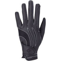 Produktbild von 4Riders Reithandschuh Fashion Unisex aus Kunstleder Schwarz Silber Größe 6.5