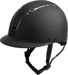 4Riders Reithelm Monaco für Damen Schwarz-Silber 51-55 cm – Bild 1 von 3