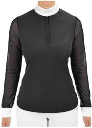 4Riders Reitshirt München Langarm für Damen Schwarz Baumwolle Größe 40 – Bild 1 von 4