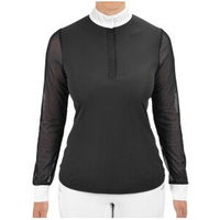 Produktbild von 4Riders Reitshirt München Langarm für Damen Schwarz Baumwolle Größe 40