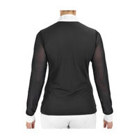 Produktbild von 4Riders Turnier-Langarmshirt München Reitshirt für Damen in Schwarz Größe 34 aus Baumwolle