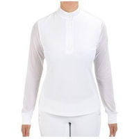 Produktbild von 4Riders Turnier-Langarmshirt München Reitshirt für Damen in Weiß aus Baumwolle Größe 44