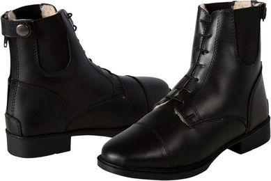 4RIDERS Winter-Reitstiefelette Eco LaceZip aus Kunstleder Schwarz Größe 40 – Bild 1 von 2