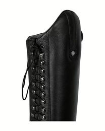 4RIDERS Winterreitstiefel aus Leder für Damen in Schwarz Größe 37 wasserabweisend – Bild 1 von 2