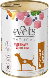 Produktbild von 4Vets Natural Hund Nassfutter Weight Reduction Getreidefrei Veterinärdiät 12 x 400 g - 12 x 400 g