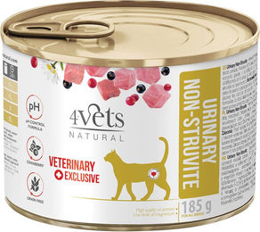 Produktbild von 4Vets Natural Katze Urinary Diätfutter Nassfutter für adulte Katzen 6 x 185 g - 6 x 185 g