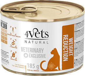 Produktbild von 4Vets Natural Katze Weight Reduction Nassfutter Truthahn und Kaninchen Getreidefrei 12 x 185 g - 12 x 185 g