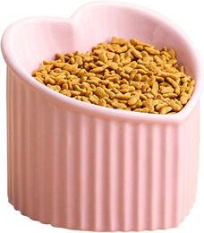 Produktbild von 5,5 Zoll erhöhter Keramiknapf für Katzen, Anti-Erbrechen, stressfrei, mikrowellen- und spülmaschinenfest, erhöhter Futternapf für Katzen rosa