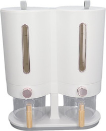 Produktbild von 5kg Küchen Reis Eimer Japanisches Reis Fass Doppel Fass Getreide Lager Eimer Küche Dosierung L(for 6.5-9kg) rose gold