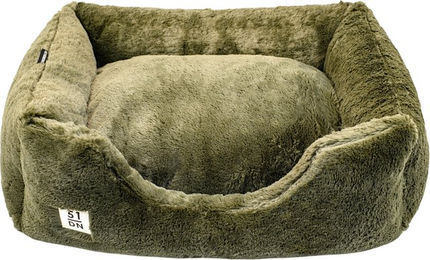 51 Degrees North Supersoft Hundebett aus Plüsch in Dunkelgrün Größe M – Bild 1 von 2
