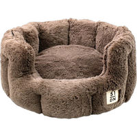 Produktbild von 51 Degrees North Supersoft Hundebett rund aus Plüsch Dunkelbraun Größe M