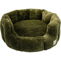Produktbild von 51 Degrees North Supersoft Hundebett rund aus Plüsch Dunkelgrün Größe S