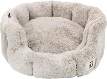 51 Degrees North Supersoft Hundebett rund aus Plüsch in Hellgrau Größe S – Bild 1 von 1