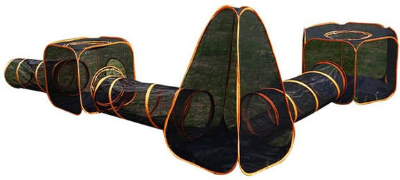 Produktbild von 6-in-1 Faltbarer Katzenlaufstall mit Tunnel und Aufbewahrungstasche