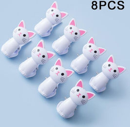 Produktbild von 8-teiliges Set Kunststoff Wäscheklammern Katze