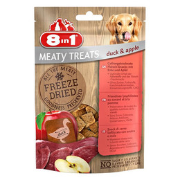 Produktbild von 8in1 Meaty Treats gefriergetrocknete Hundesnacks mit Ente & Apfel - 50 g