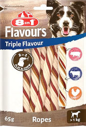 8in1 Triple Flavour Ropes Kaustangen für Hunde - 65 g – Bild 1 von 10