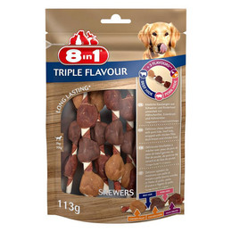 Produktbild von 8in1 Triple Flavour Skewers Kaustangen für Hunde - 6 x 113 g
