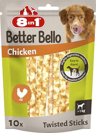 8in1 Better Bello Chicken Twisted Sticks Kausnack für Hunde mit Huhn und Rind Sensitive ohne Zucker und Farbstoffe 60g - 60 g – Bild 1 von 5