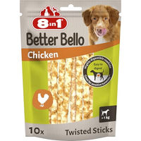 Produktbild von 8in1 Better Bello Chicken Twisted Sticks Kausnack für Hunde mit Huhn und Rind Sensitive ohne Zucker und Farbstoffe 60g - 60 g