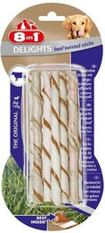 8in1 Delights Beef Twisted Sticks Kausnack für kleine Hunde mit Rind ohne Farb- und Aromastoffe 10 Stück – Bild 1 von 6
