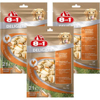 Produktbild von 8in1 Delights Hundesnacks Kauknochen Huhn Mini ohne Farb- und Aromastoffe 63 Stück