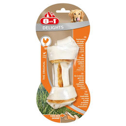 8in1 Delights Kauknochen Hähnchen und Rind für Hunde Größe M glutenfrei - 65 g – Bild 1 von 4