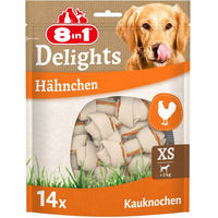 Produktbild von 8in1 Delights Kauknochen Huhn und Rind Mini XS glutenfrei ohne Zucker und Farbstoffe