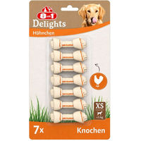 Produktbild von 8in1 Delights Kauknochen Huhn und Rind Mini XS glutenfrei ohne Zucker und Farbstoffe