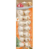 Produktbild von 8in1 Delights Kauknochen XS Hähnchen und Rind für kleine Hunde 7 Stück - 7 x 110 g