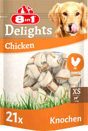 8in1 Delights Kauknochen XS Hähnchen und Rind für Mini Hunde 21 Stück - 21 x 252 g – Bild 1 von 8