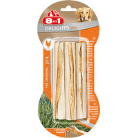 Produktbild von 8in1 Delights Kausticks Huhn und Rind Kausnack für Hunde glutenfrei ohne Farb- und Aromastoffe 6 x 75 g