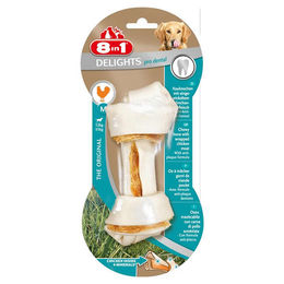 8in1 Delights Pro Dental Kauknochen Huhn und Rind für mittelgroße Hunde zur Zahnpflege ohne Farb- und Aromastoffe Größe M – Bild 1 von 4
