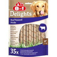 Produktbild von 8in1 Delights Twisted Sticks Mini Kausnack Rind glutenfrei ohne Zucker 190g
