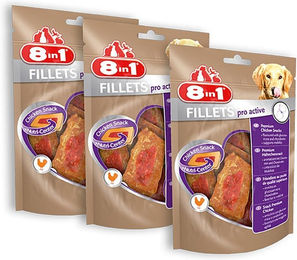 Produktbild von 8in1 Fillets Geflügel Belohnungssnack ohne Zucker für alle Altersstufen 3x80 g