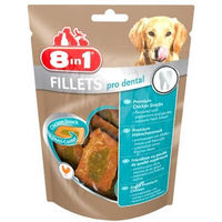 Produktbild von 8in1 Fillets Pro Dental Zahnpflege-Snack Huhn für erwachsene Hunde mit hohem Fleischanteil 80g