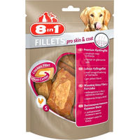 Produktbild von 8in1 Fillets Pro Skin & Coat Funktionssnack Huhn für erwachsene Hunde 80g