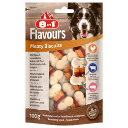8in1 Flavours Meaty Biscuits Hundekekse mit Huhn, Rind und Schwein ohne Konservierungsstoffe 100 g - 100 g – Bild 1 von 10