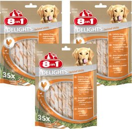 Produktbild von 8in1 Hundesnack Delights Chicken Twisted Sticks mit Huhn 105 Stück