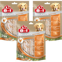 Produktbild von 8in1 Hundesnack Delights Chicken Twisted Sticks mit Huhn 105 Stück