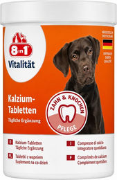 8in1 Kalzium Tabletten Nahrungsergänzung mit Vitaminen für Welpen zur Unterstützung von Gelenken, Knochen und Zahnpflege – Bild 1 von 4