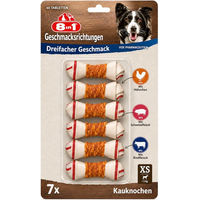 Produktbild von 8in1 Kauknochen Mini für Hunde mit Schwein Rind und Huhn glutenfrei ohne Konservierungsstoffe und Zucker