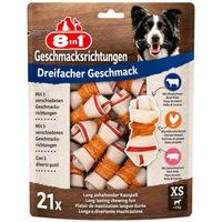Produktbild von 8in1 Kauknochen Mini für Hunde mit Schwein Rind und Huhn glutenfrei ohne Konservierungsstoffe und Zucker