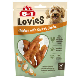Produktbild von 8in1 Lovies Chicken & Carrot Sticks Belohnungssnack für Hunde ohne Zucker und Konservierungsstoffe 80 g